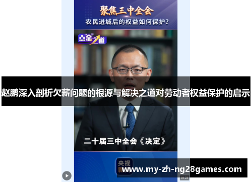 赵鹏深入剖析欠薪问题的根源与解决之道对劳动者权益保护的启示